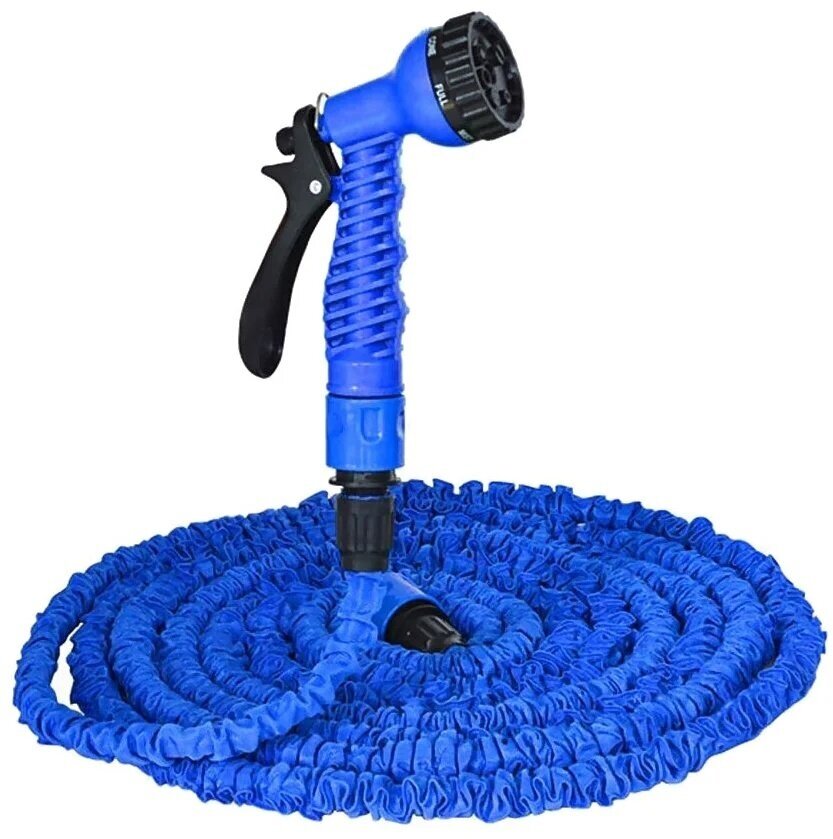 Поливочный растягивающийся шланг с насадкой-распылителем TV-103/ Magic hose /22.5 метра/синий - фотография № 10