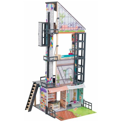 Кукольный дом KidKraft Бьянка, с мебелью, 26 элементов, интерактивный