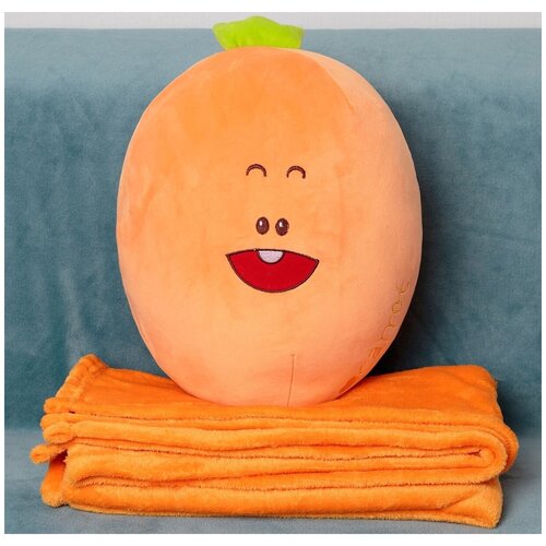 Купить Мягкая игрушка подушка морковка с пледом 37 СМ, TOMATO