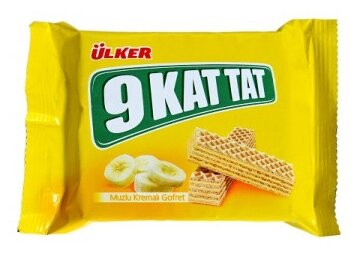 Вафли Ulker 9 Kat tat с бананом, 39 г