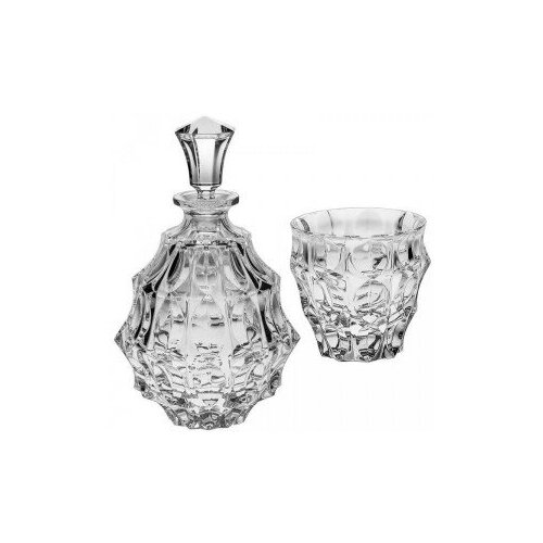 Хрустальный набор для виски Crystal Bohemia, штоф и 2 бокала, коллекция Fortune