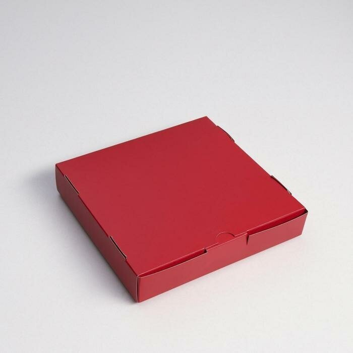 Коробка самосборная, с окном, красная, 16 х 16 х 3 см, набор 5 шт. - фотография № 3