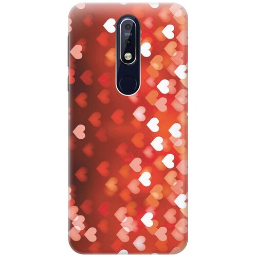 фото Gosso ультратонкий силиконовый чехол-накладка для nokia 7.1 (2018) с принтом "бокэ из красных сердечек"