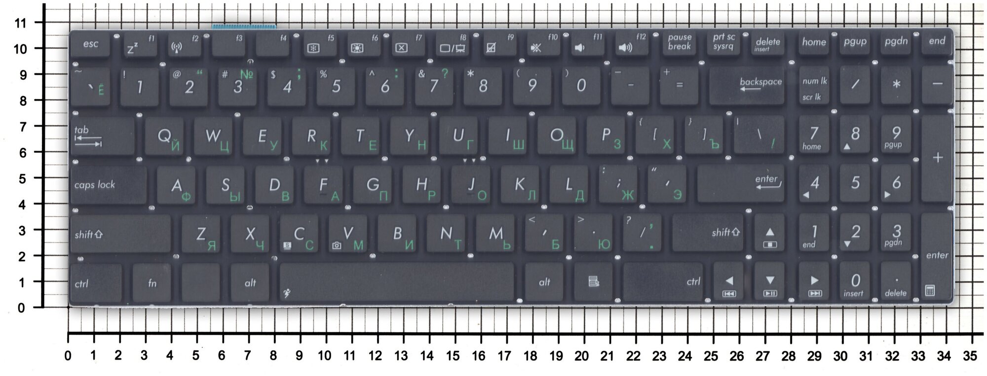 Клавиатура для ноутбука Asus N56 N56V N76 черная