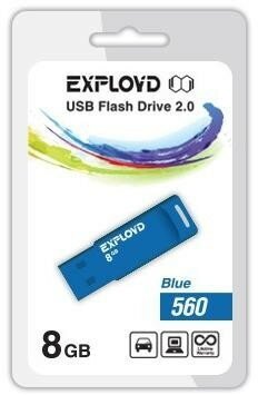 USB флэш-накопитель (EXPLOYD 8GB-560-синий [EX-8GB-560-Blue])