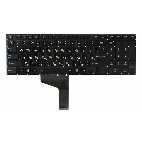 Клавиатура для ноутбука Toshiba Satellite P50 P55 Series Плоский Enter Черная без рамки PN 9ZN7TSV021 0KN0-C35RU11 1850₽