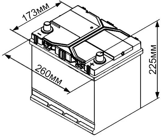 Аккумулятор Topla Top JIS TT75J 57529 SMF (118875), 269x173x218, обратная полярность, 75 Ач