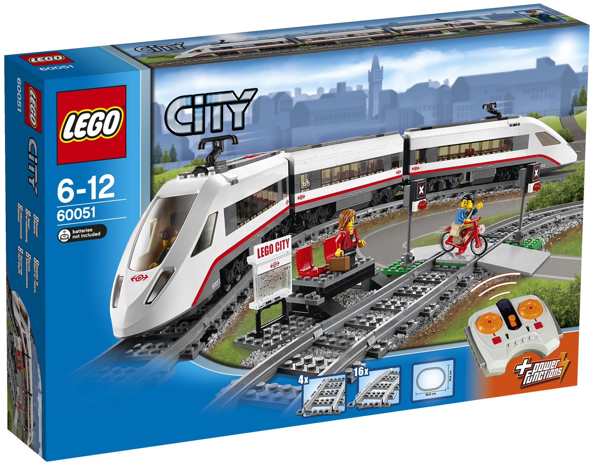 Конструктор LEGO City 60051 Скоростной пассажирский поезд, 610 дет.