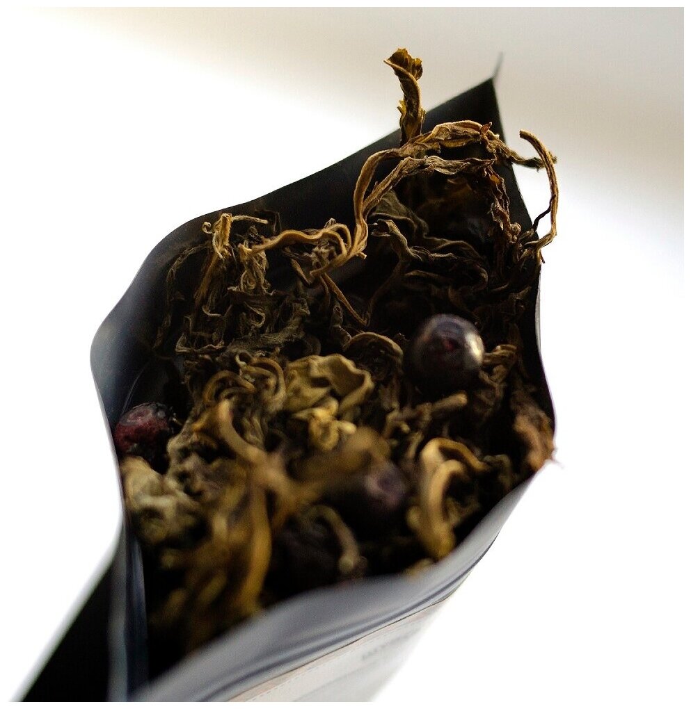 Конопляный чай (напиток) ферментированный с черникой, ТМ Шуйская долина, листовой, 30 гр. - фотография № 3