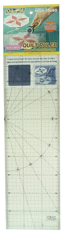 Линейка для пэчворка, градация в сантиметрах 15 х 60 см 15 х 60 см* прозрачно-матовый OLFA MQR-15x60