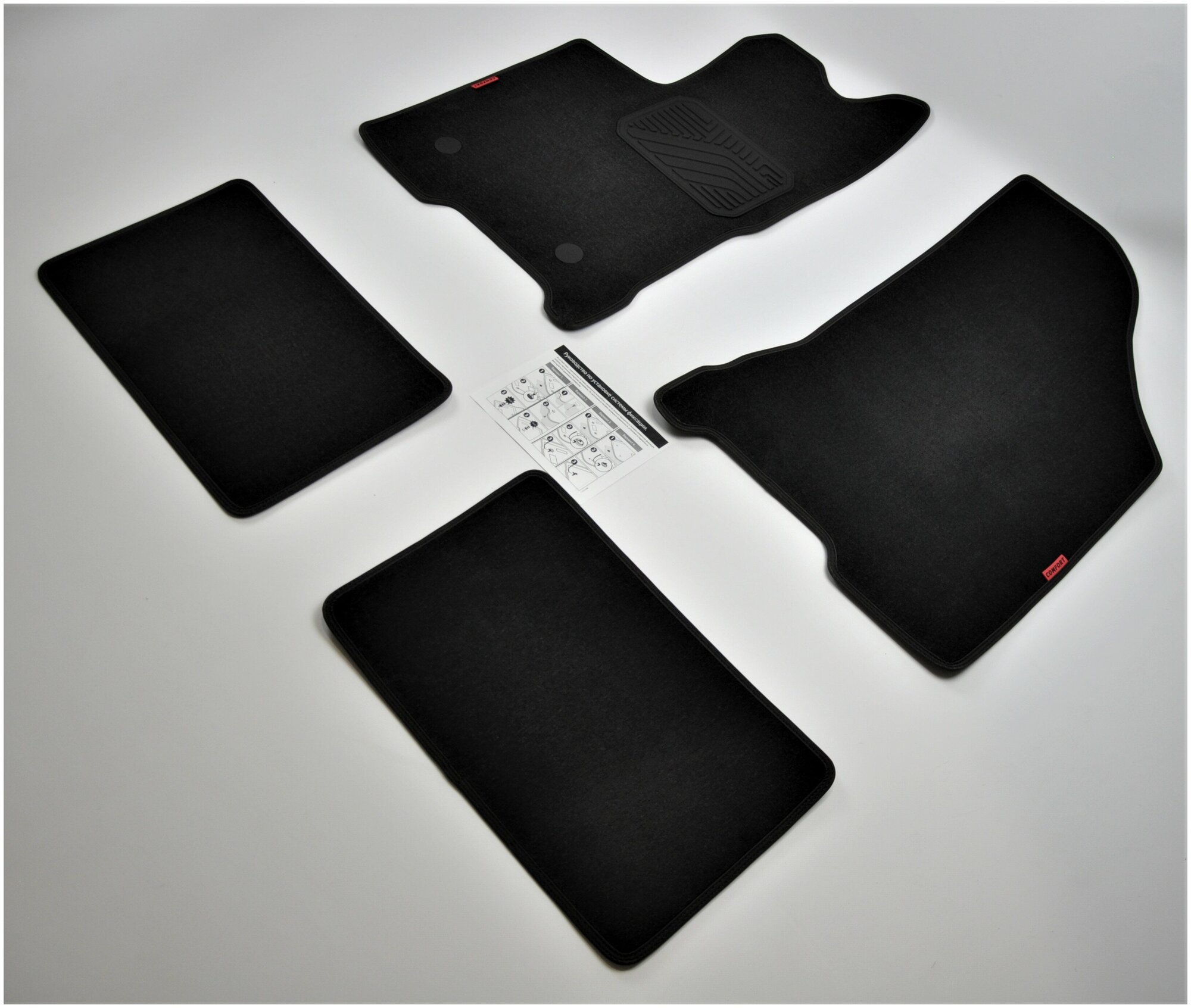 Коврики в салон текстиль комплект для ВАЗ Lada Vesta седан 2015-, универсал 2017-, Cross 2017- на резиновой основе с крепежом.