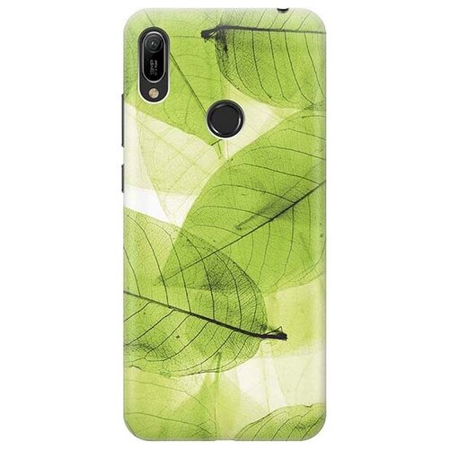 фото Ультратонкий силиконовый чехол-накладка для huawei y6 (2019) / honor 8a / honor 8a pro с принтом "зеленые листья" gosso