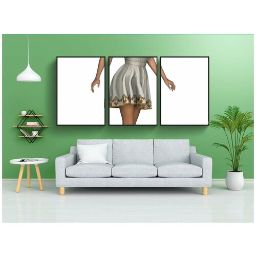 фото Набор модулных постеров для интерьера "малышка, мода, девочка" 60x90 см. в тубусе, без рамки lotsprints