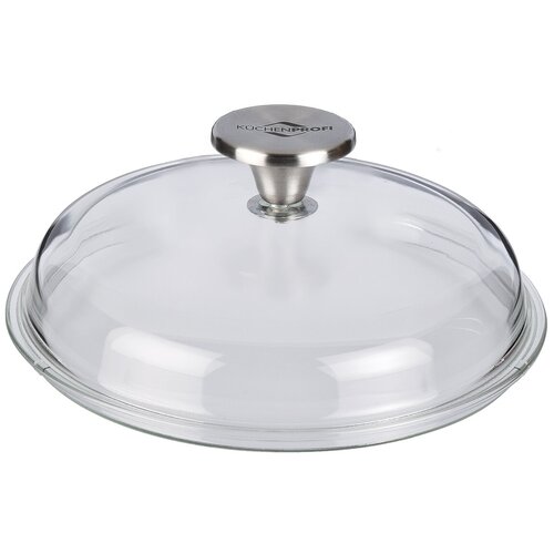 Крышка для сковороды и сотейника в стиле Прованс d - 16 см, жаропрочное стекло, ручка-нержавеющая сталь