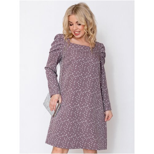 фото Платье with street "адажио" а силуэт/трапеция/свободное/большие размеры/праздничное/вечернее/офис/горох/капучино/барби