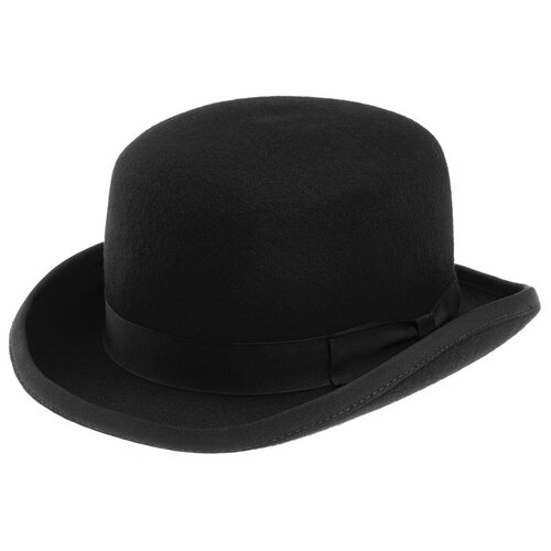 фото Шляпа котелок christys, подкладка, размер 58, черный