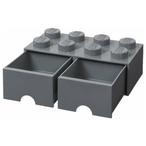 фото Ящик для хранения lego 8 выдвижной storage brick темно-серый
