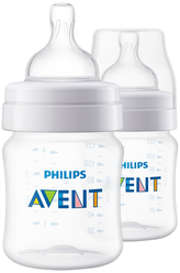 Philips AVENT Бутылочки Anti-colic SCF810/27, 125 мл, 2 шт, с рождения, прозрачный