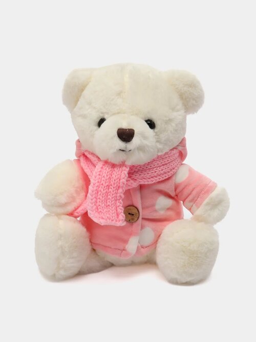 Мягкая игрушка Плюшевый медведь Мишка, 35 см, розовый