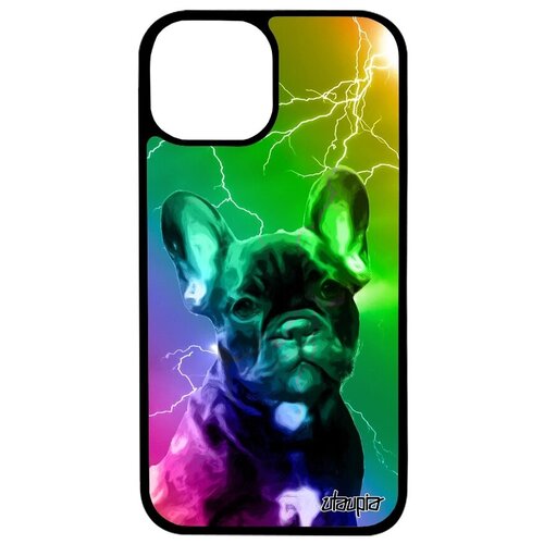 фото Противоударный чехол для телефона // iphone 13 // "бульдог" животные щенок, utaupia, розовый