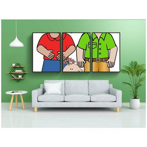 фото Набор модулных постеров для интерьера "семья, взрослый, человек" 60x90 см. в тубусе, без рамки lotsprints