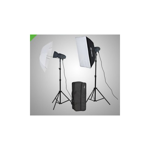 Профессиональный комплект импульсного света Visico VL PLUS 400 Softbox/Umbrella kit с сумкой