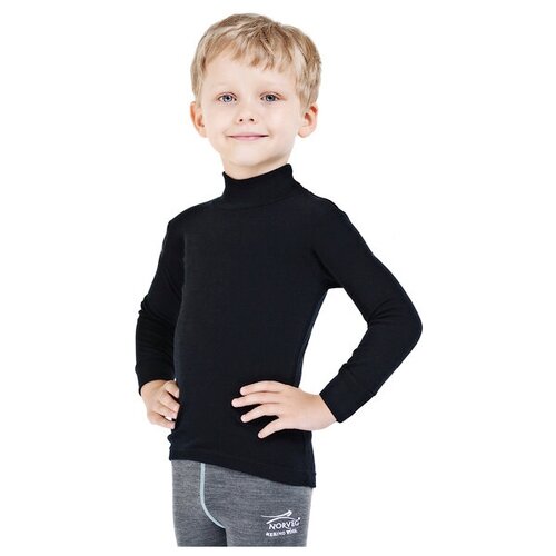 фото Водолазка детская norveg soft city style 4csu2hl, 100% шерсть мериносов, чёрный, 80-86