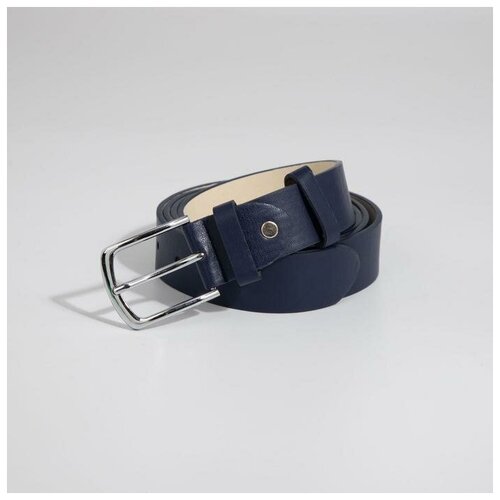 фото Буть первым ремень женский «великан», ширина 3,5 см, винт, пряжка металл, цвет синий mikimarket