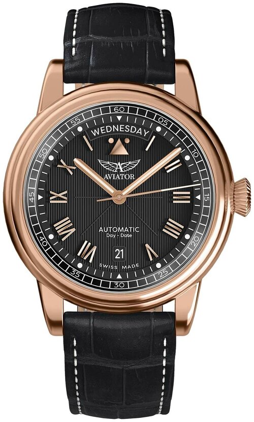 Наручные часы Aviator Aviator V.3.35.2.275.4, черный, золотой
