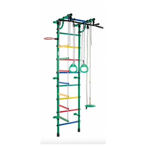 фото Детский спортивный комплекс формула здоровья гамма (пристенный) green/rainbow