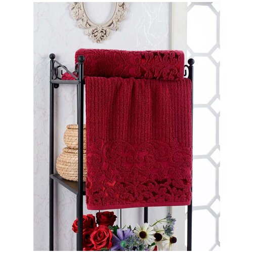 фото Ambiance полотенце nonie цвет: бордовый (70х140 см) br39227