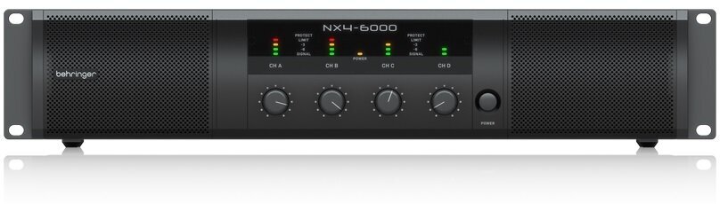 Behringer NX4-6000 усилитель 4-канальный. Мощность пик. 4 x 1600Вт 2Ом / 860Вт 4Ом / 440Вт 8Ом, мост 2x3000ВТ 4Ом