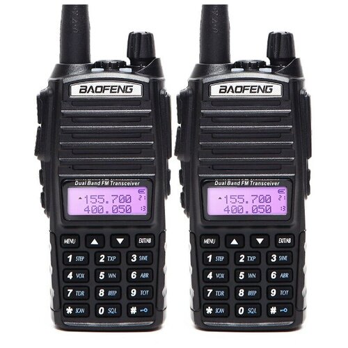 рация baofeng uv 5r 8 вт vhf uhf двухсторонняя рация 10 км рация для охоты в военном стиле baofeng рация Комплект раций (радиостанций) Baofeng UV-82 5W (2 Pack)