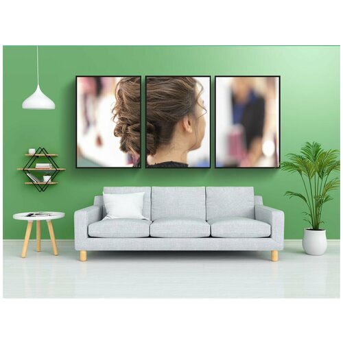 фото Набор модулных постеров для интерьера "парикмахер, гостиная, волосы" 60x90 см. в тубусе, без рамки lotsprints