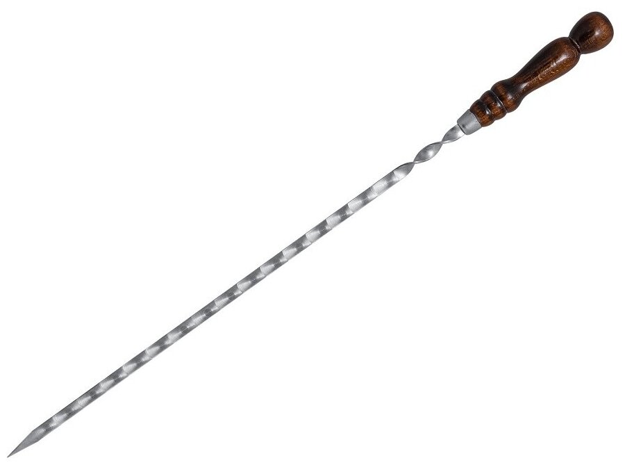 Шампур 1 шт с деревянной ручкой 450х12х3 мм