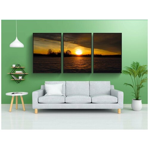 фото Набор модулных постеров для интерьера "природа, пейзаж, зима" 60x90 см. в тубусе, без рамки lotsprints