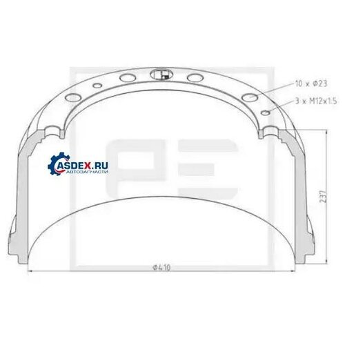 016.491-00A_торм.барабан !OLD перед. 410x180/191 H=237 d=298/335 n10x23 \MB Actros PE