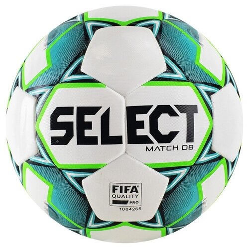 Футбольный мяч SELECT MATCH DB FIFA бел/зел/чер, 5 футбольный мяч select talento db v23 бел зел син 5