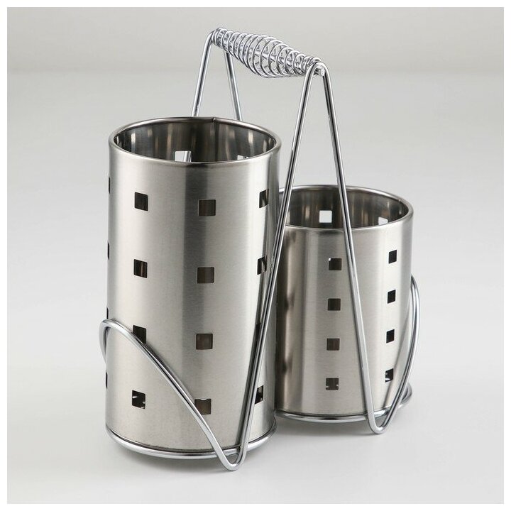 Подставка кухонная для столовых приборов сушилка для посуды вилок ложек Spring 20х11х235см