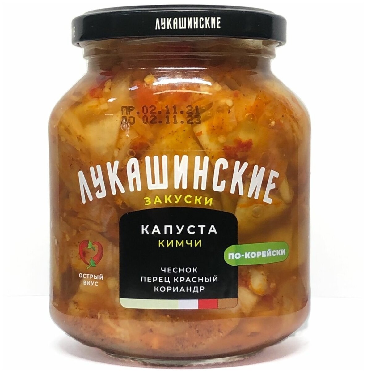 Капуста кимчи "Лукашинские" по-корейски 340г. 1 банка