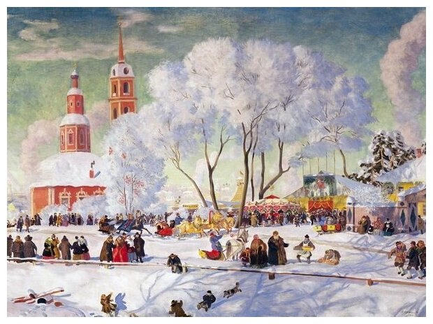 Репродукция на холсте Масленица (Shrovetide) №3 Кустодиев Борис 54см. x 40см.