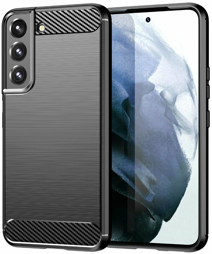 Чехол-накладка Carbon Fibre для Samsung Galaxy S23 Plus (черный)