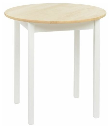 Стол кухонный круглый Ø75 KETT-UP ECO LERHAMN (лерхамн), KU364.4, деревянный, белый/натур