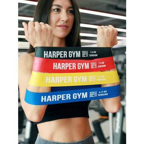 Набор замкнутых эспандеров Harper Gym Pro Series NT18006 4 шт (нагрузка 4,5/6,5/13/16 кг) эспандер универсальный housefit 69791 114 см желтый черный