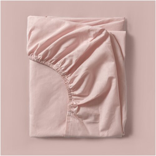 Простыня на резинке в кроватку 60х120х15 см розовая