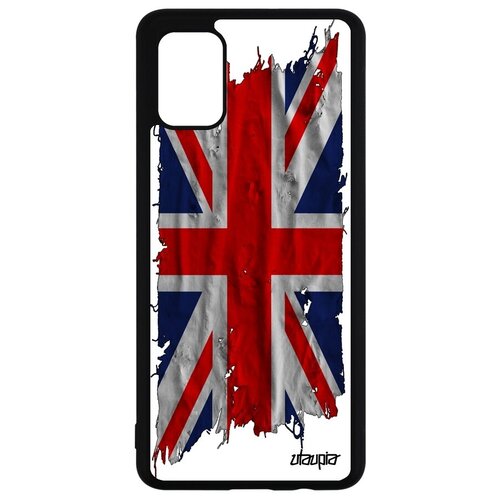 фото Защитный чехол на мобильный // galaxy a51 // "флаг английский на ткани" страна государственный, utaupia, белый