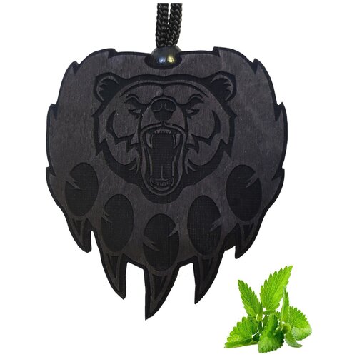 фото Ароматизатор автомобильный войлочный диск черное дерево лапа медведя, аромат "мята"(047) aroma style