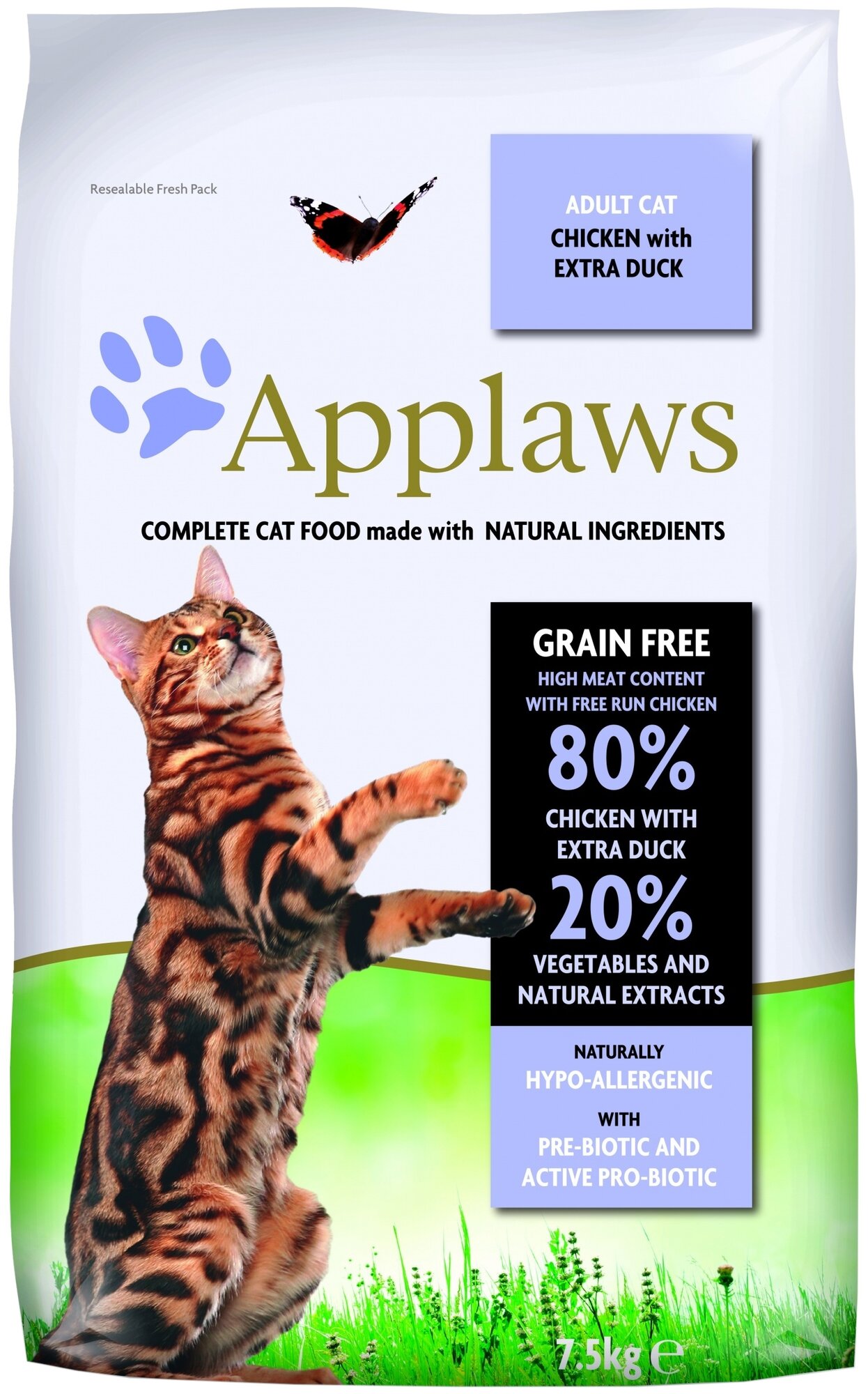 Сухой корм для кошек Applaws беззерновой, с курицей, с уткой 7.5 кг