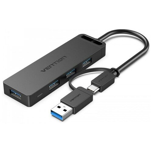 4-port OTG USB 3.0/ USB-С Hub Vention CHTBB Черный flight fla5000 150um 350 950nm plug and play micro fiber spectrometer