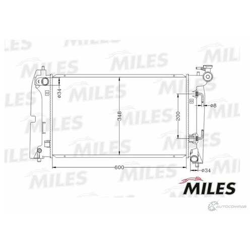 MILES ACRB105 Радиатор TOYOTA COROLLA 1.4/1.6 02- паяный